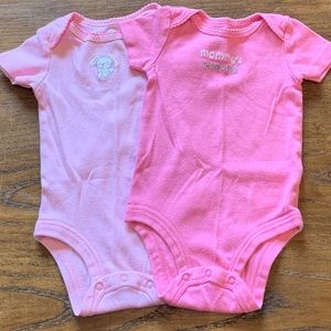 5/$20 Pair of Koala Baby Essentials Pink Onesies